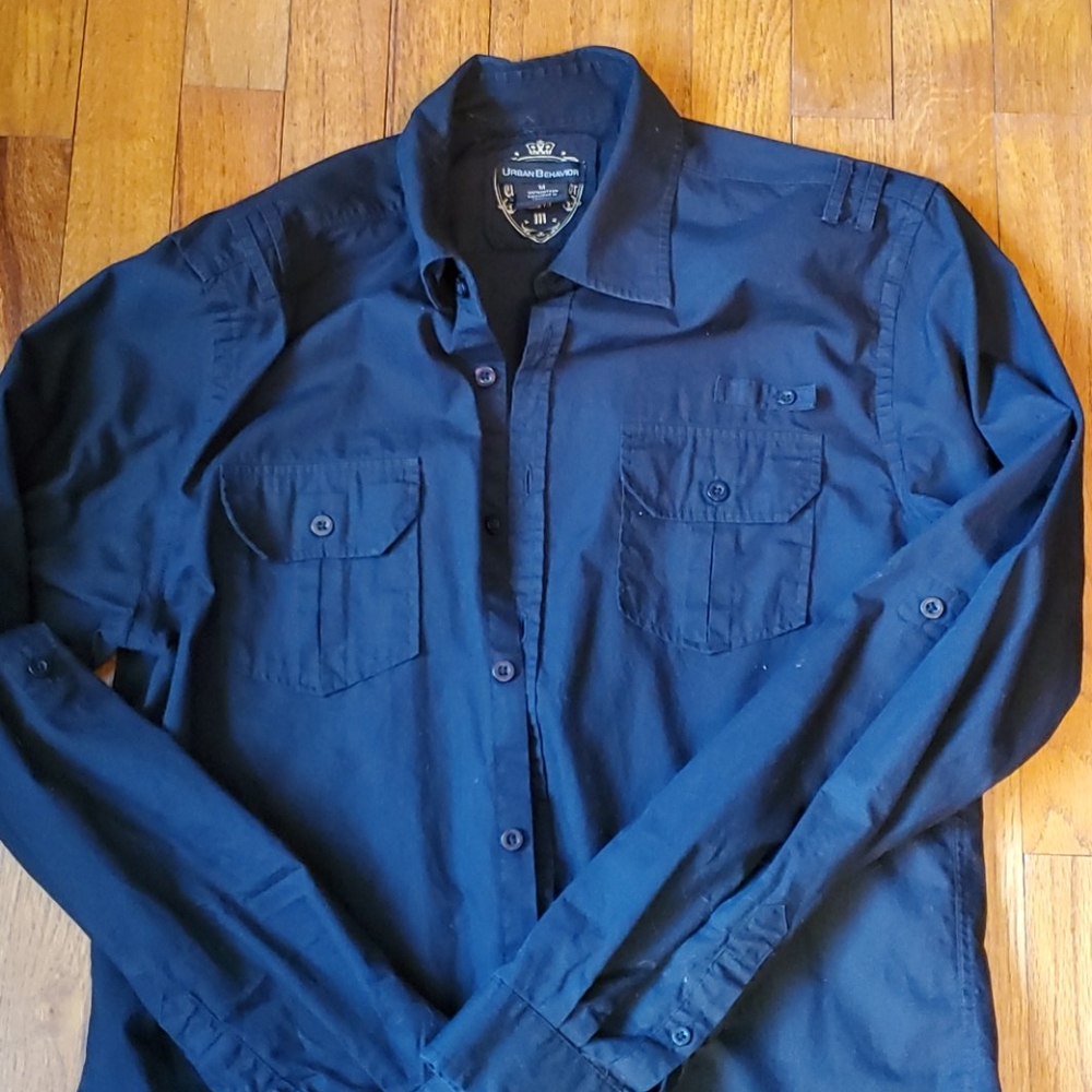 S Urban Behavior Shirt with Military Style Details